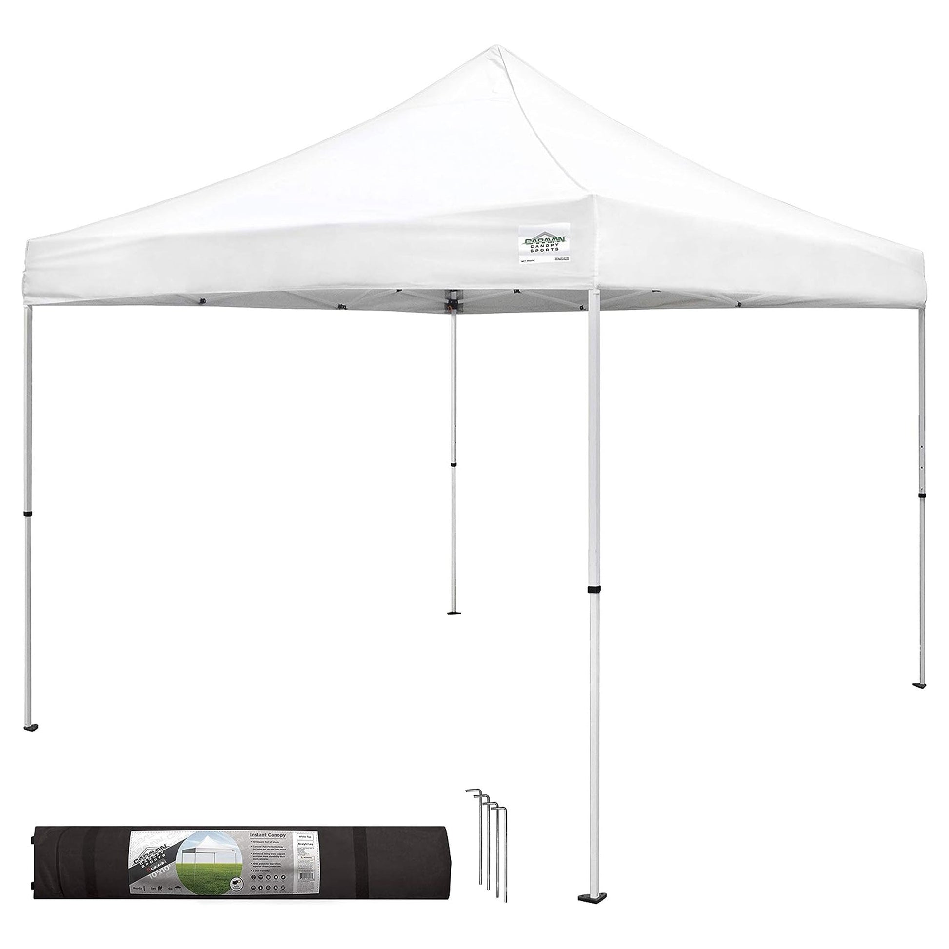 Caravan Canopy M Series Pro 2 10 x 10 ft Straight Leg Pop - Up Canopy Tent, White - Angler's Pro Tackle & Outdoors