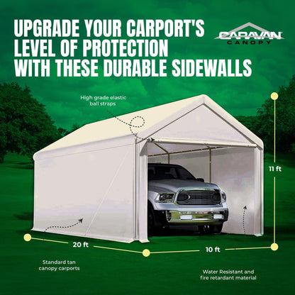 Caravan Canopy Mega Domain Carport 4 Sidewalls, Tan (Sidewalls Only) - Angler's Pro Tackle & Outdoors