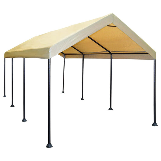 Caravan Canopy Mega Domain Waterproof Steel Frame Carport, 10 x 20 Feet, Tan - Angler's Pro Tackle & Outdoors