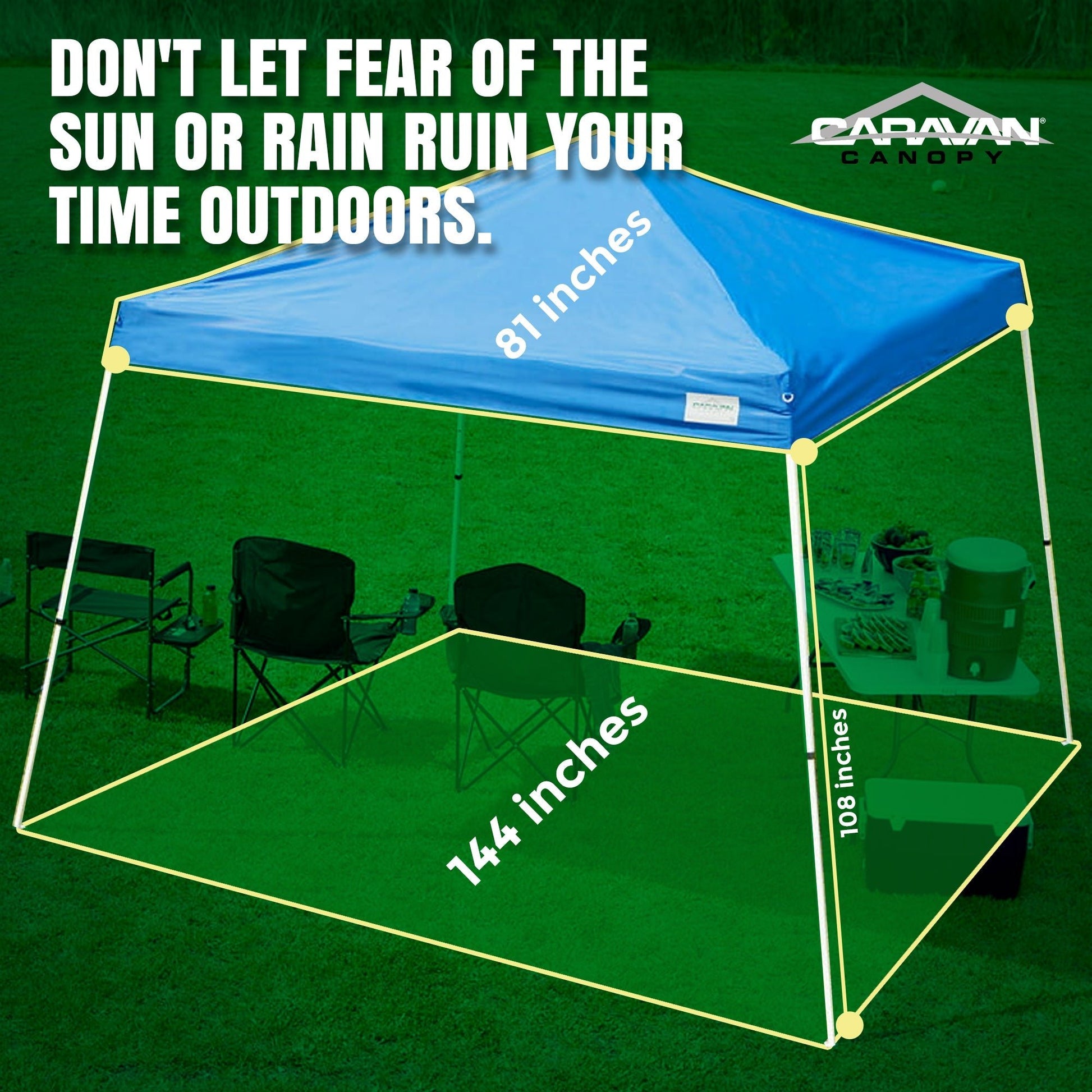 Caravan Canopy Pop - Up Tent V Series 2 12 x 12 ft Slanted Leg Instant Shade, Blue - Angler's Pro Tackle & Outdoors