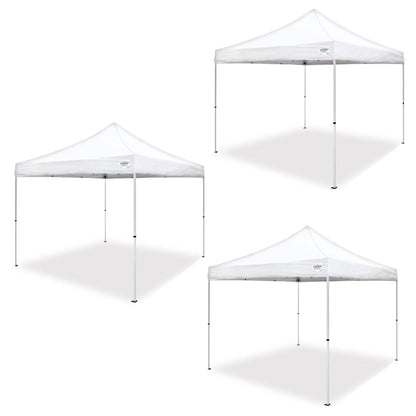 Caravan Canopy Pro 2 10 x 10 Foot Straight Leg Instant Canopy, White (3 Pack) - Angler's Pro Tackle & Outdoors