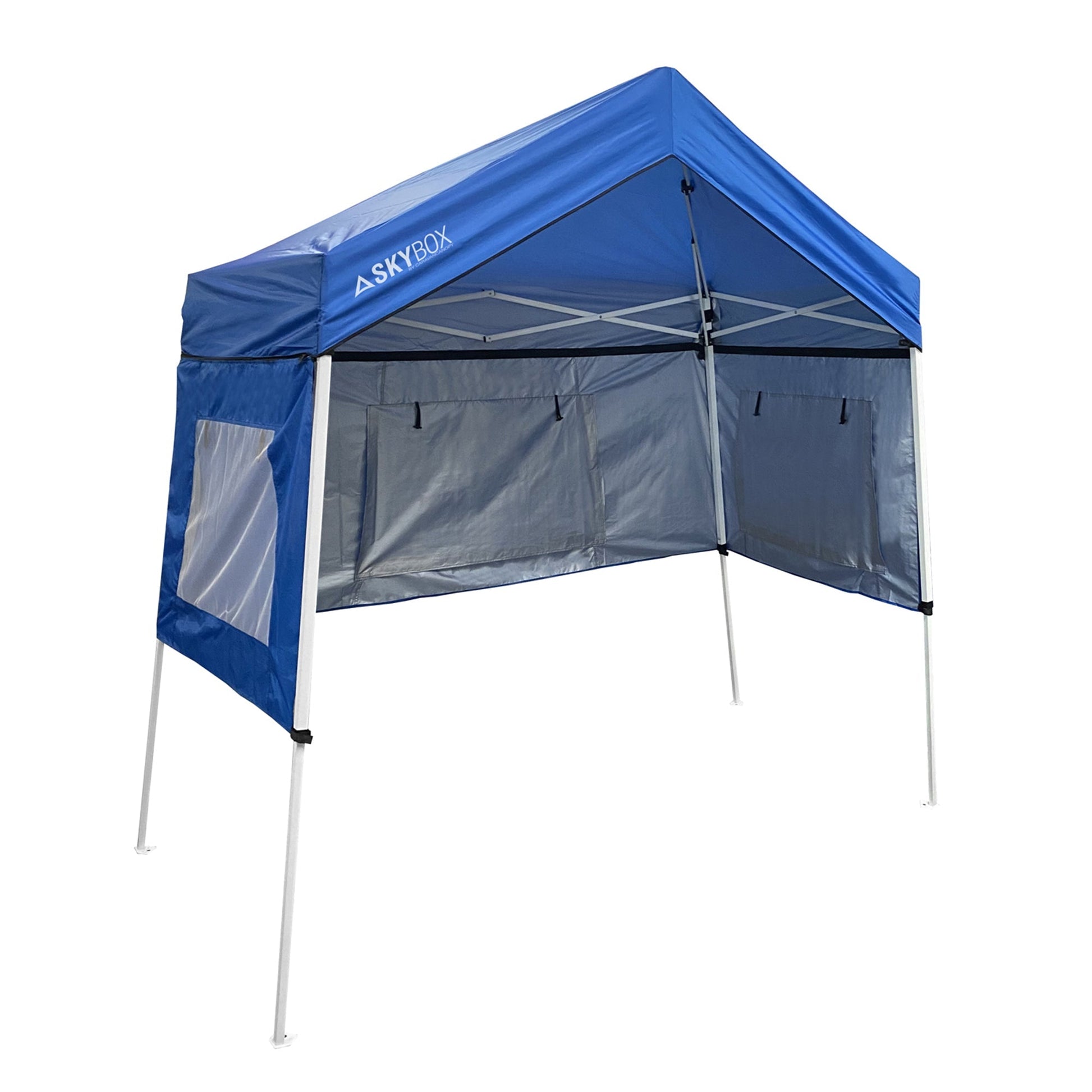 Caravan Canopy Skybox 3.2' x 6.5' Instant Multipurpose Steel Sport Shelter, Blue - Angler's Pro Tackle & Outdoors