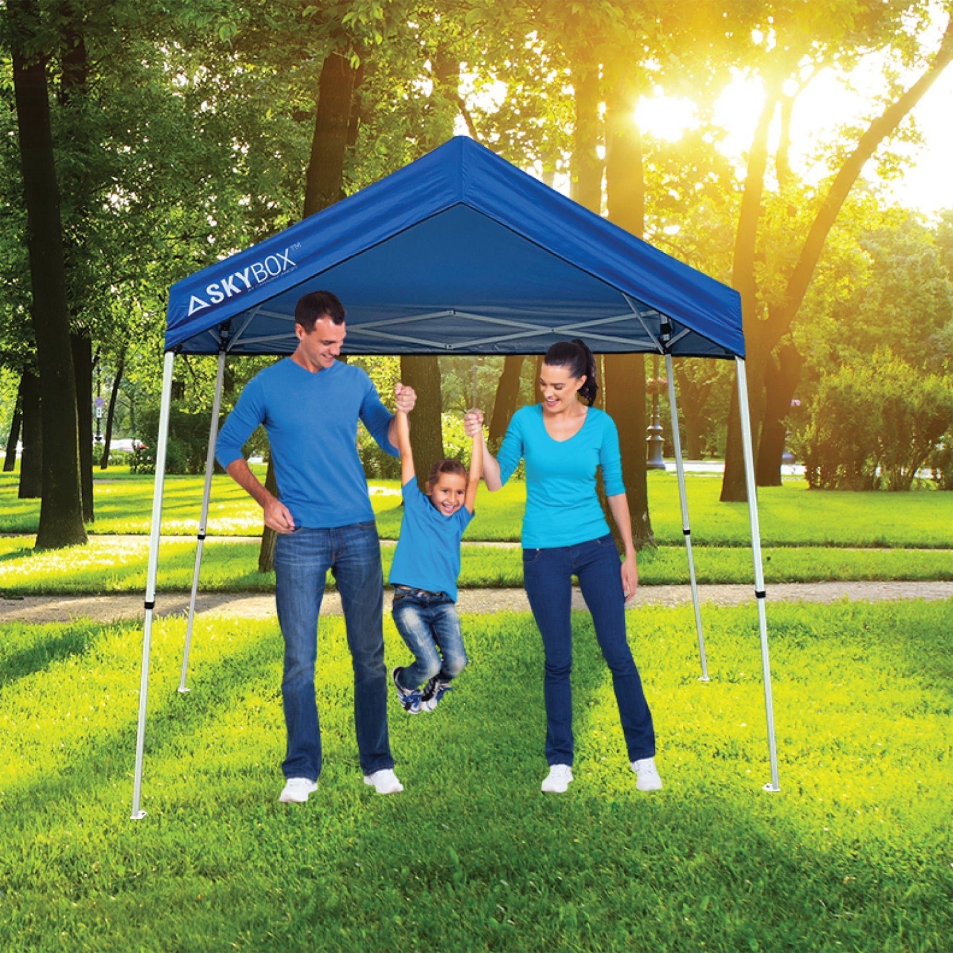 Caravan Canopy Skybox 3.2' x 6.5' Instant Multipurpose Steel Sport Shelter, Blue - Angler's Pro Tackle & Outdoors