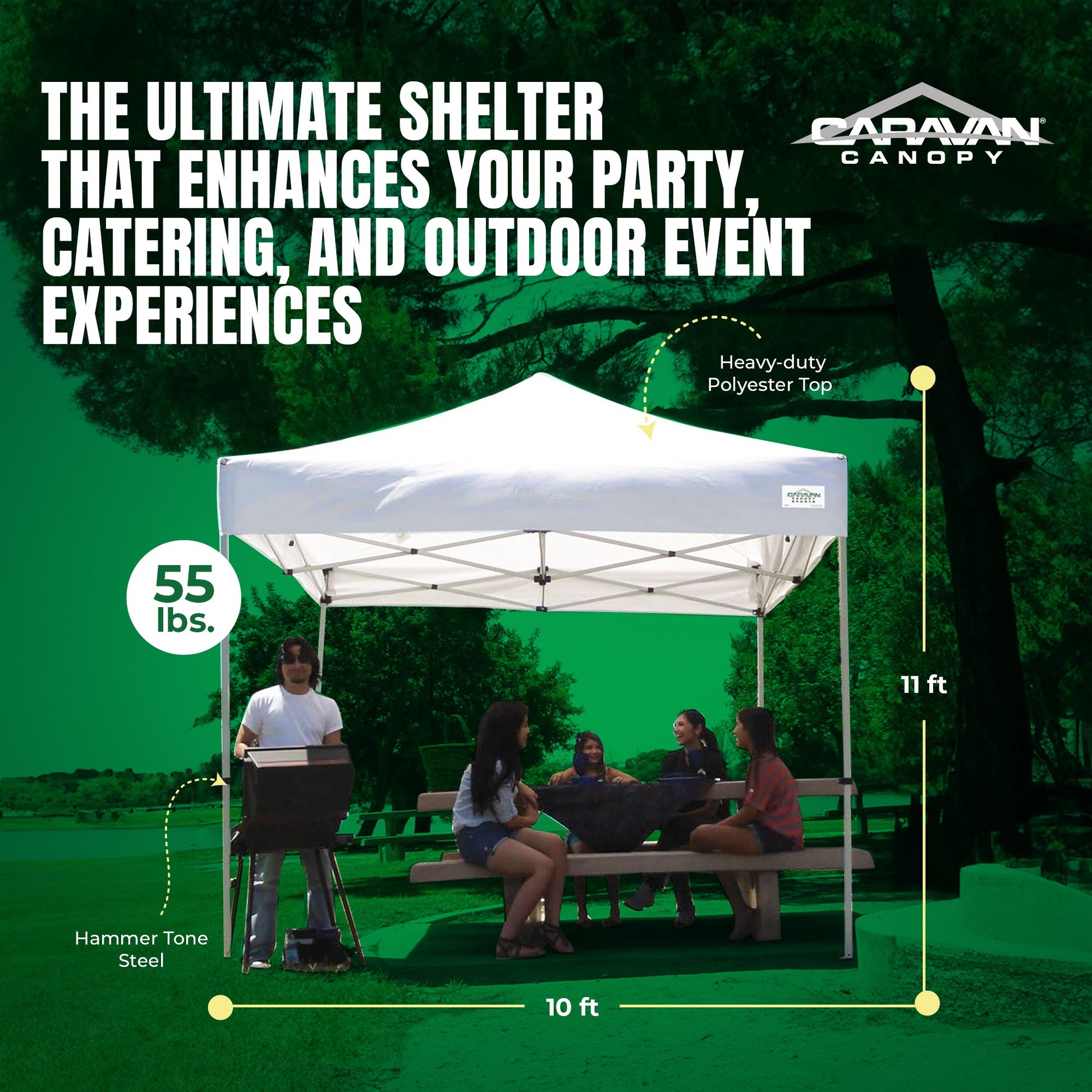 Caravan Canopy TitanShade 10 x 10 Steel Frame Portable Instant Canopy Kit, White - Angler's Pro Tackle & Outdoors