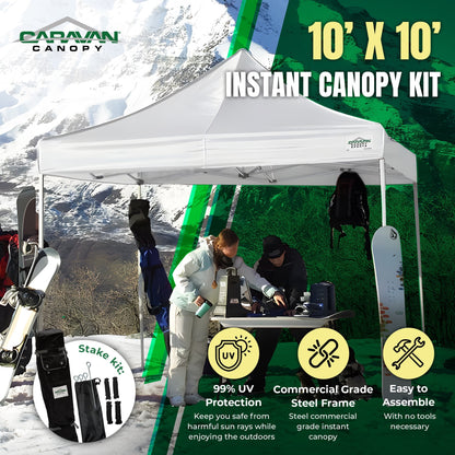 Caravan Canopy TitanShade 10 x 10 Steel Frame Portable Instant Canopy Kit, White - Angler's Pro Tackle & Outdoors