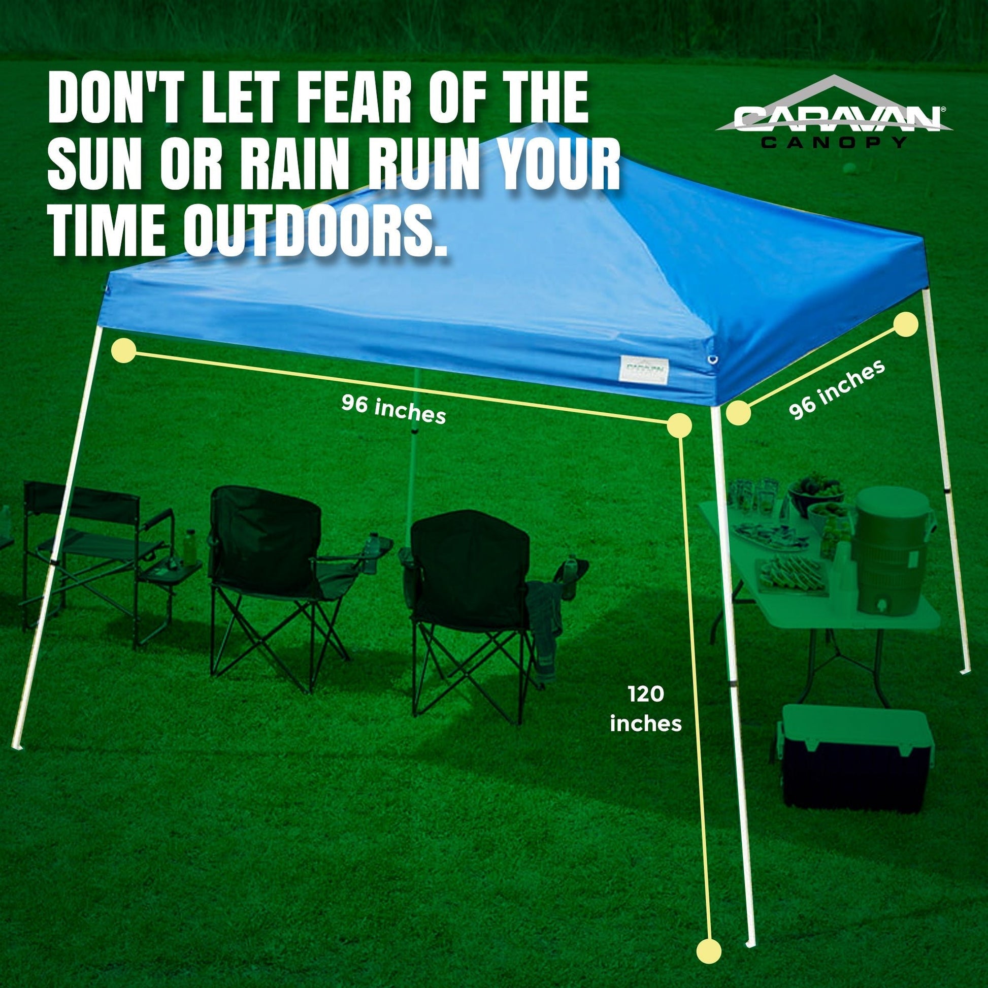 Caravan Canopy V Series 2 10' x 10' Entry Level Angled Leg Instant Canopy, Blue - Angler's Pro Tackle & Outdoors