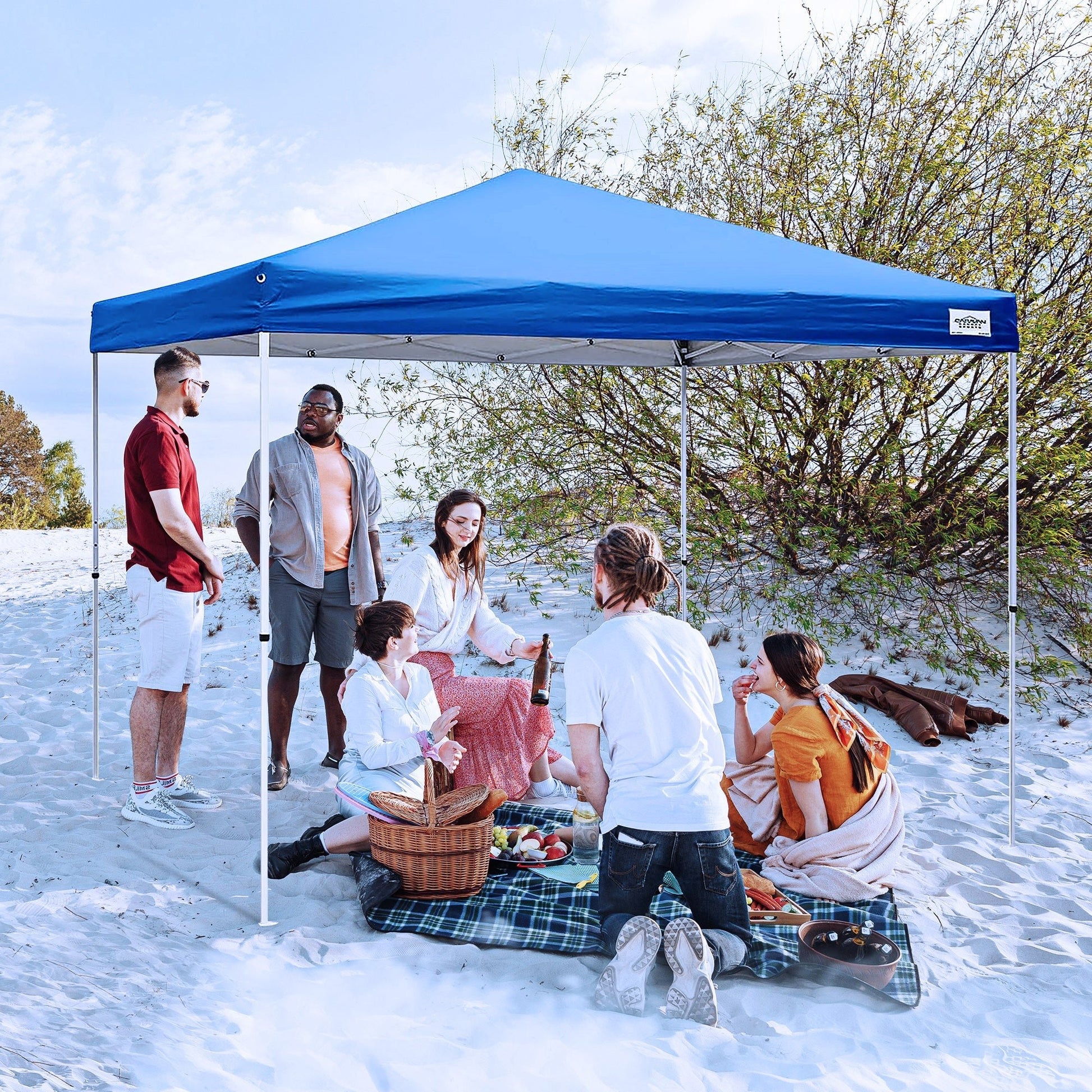 Caravan Canopy V Series 2 10' x 10' Entry Level Angled Leg Instant Canopy, Blue - Angler's Pro Tackle & Outdoors