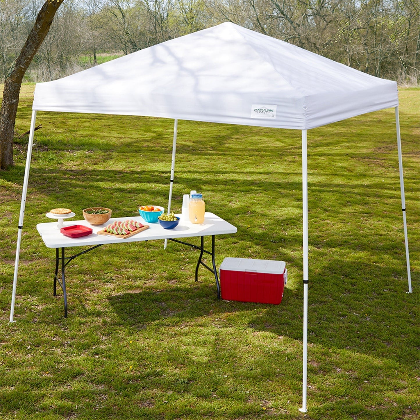 Caravan Canopy V Series 2 10' x 10' Entry Level Angled Leg Instant Canopy, White - Angler's Pro Tackle & Outdoors