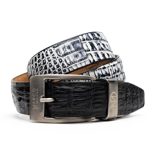 Marco Di Milano Caribe Belt Black / Newspaper