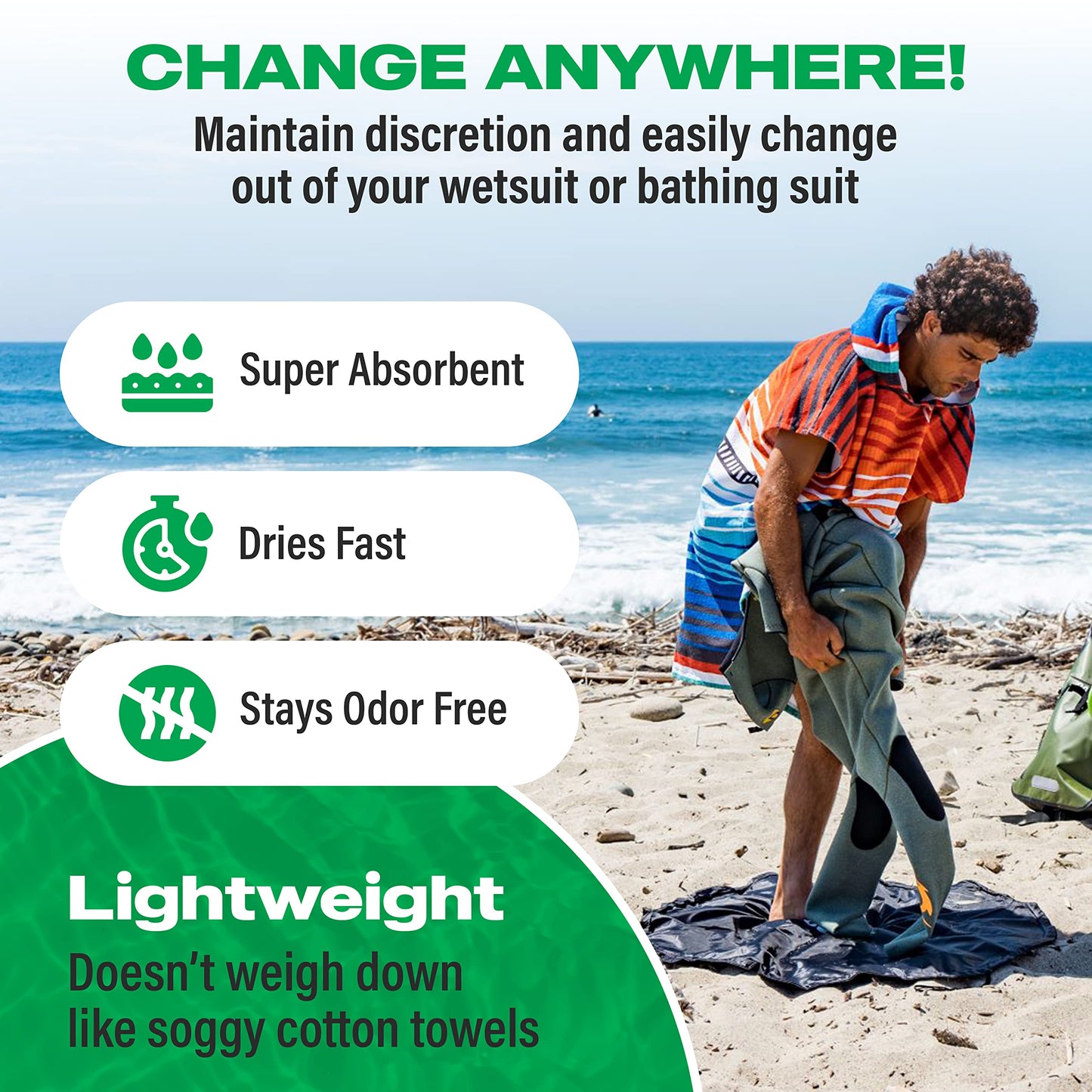 COR Surf Changing Towel Poncho | Solid Colors | Medium and Large