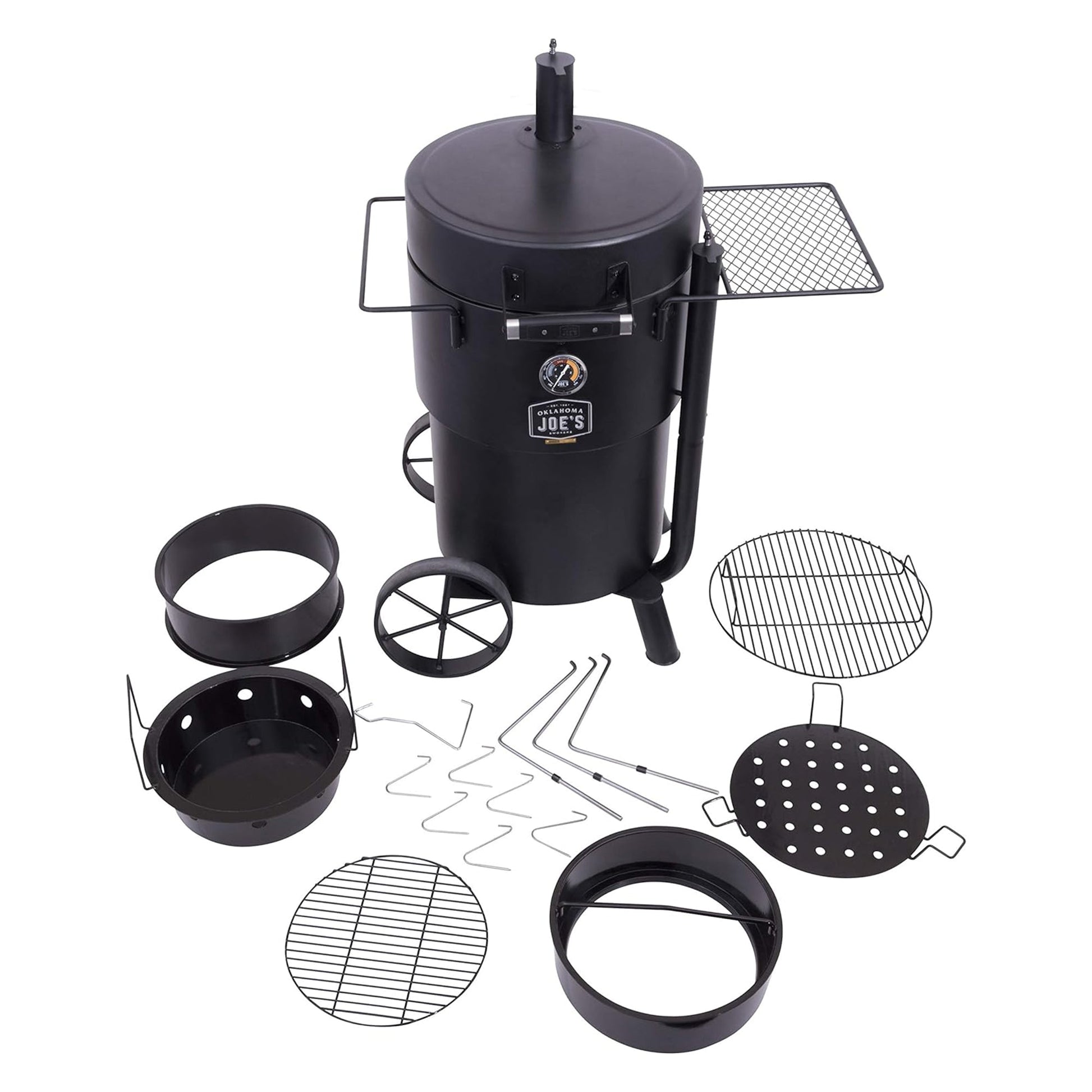 Char - Broil Oklahoma Joes Bronco Barrel Drum Smoker with Porcelain Coated Steel - Angler's Pro Tackle & Outdoors