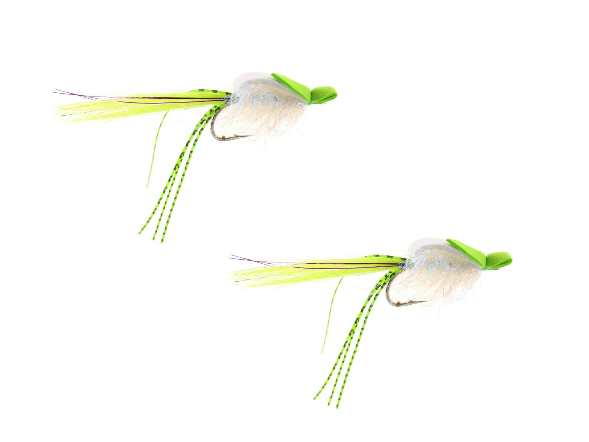 Chartreuse and White Saltwater EP Foam Fly, size 2/0, Qty. 2 - Angler's Pro Tackle & Outdoors