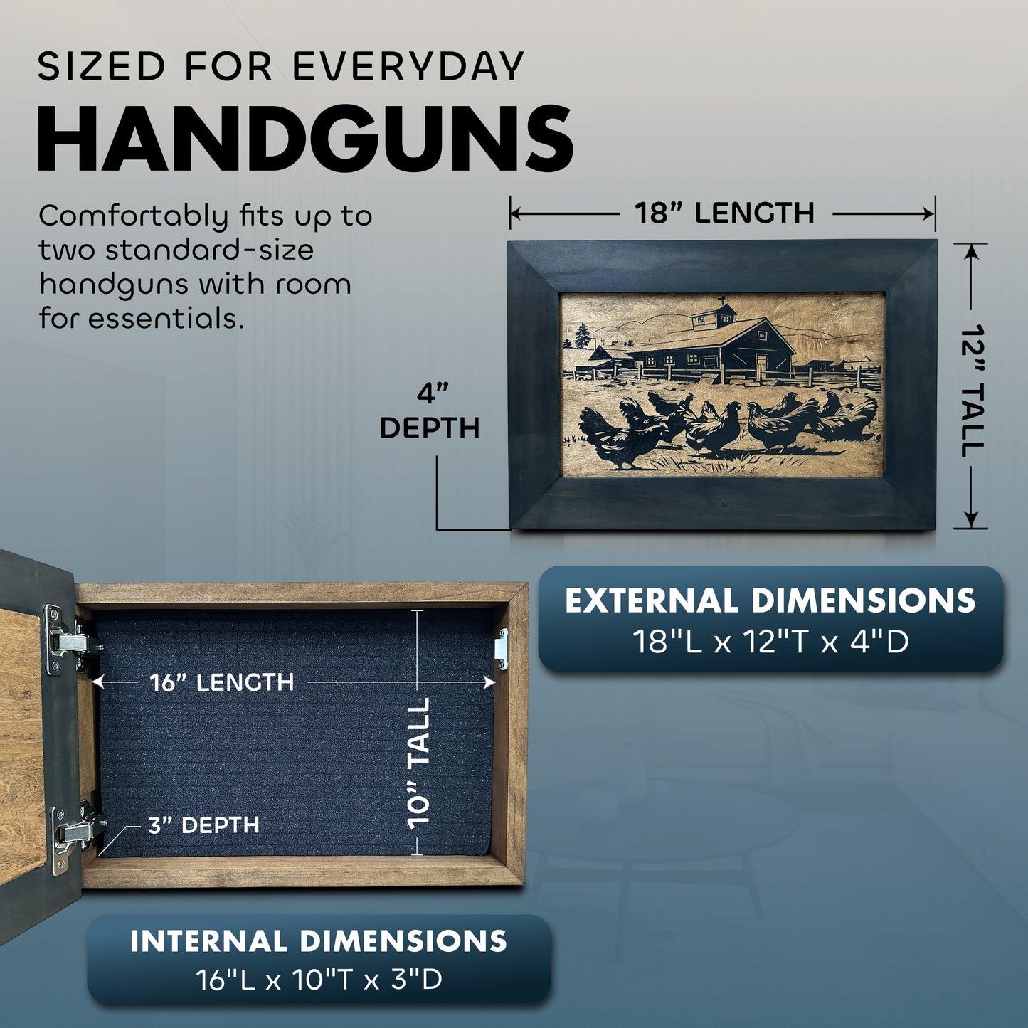 Bellewood Designs - Hidden Gun Storage Cabinet Chicken Farm Design