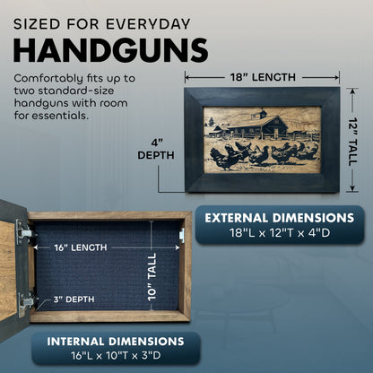 Bellewood Designs - Hidden Gun Storage Cabinet Chicken Farm Design