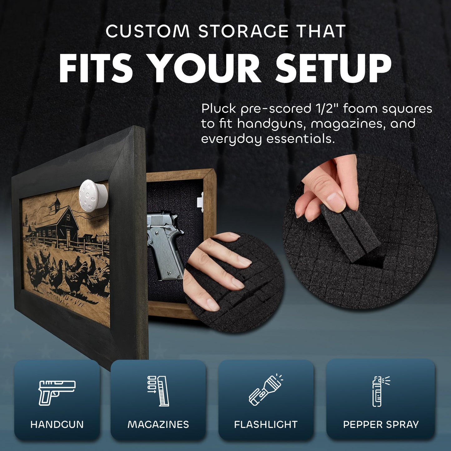 Bellewood Designs - Hidden Gun Storage Cabinet Chicken Farm Design