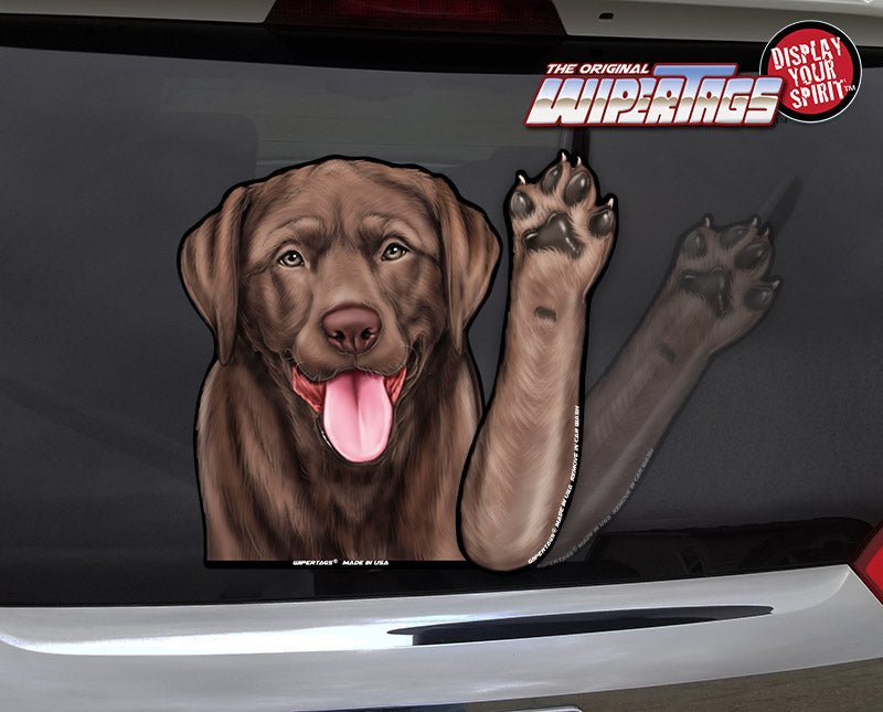 Chocolate Lab "Bear" Waving Dog WiperTags - Angler's Pro Tackle & Outdoors