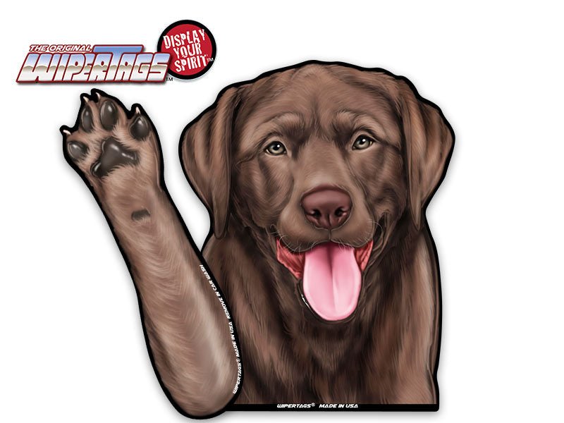Chocolate Lab "Bear" Waving Dog WiperTags - Angler's Pro Tackle & Outdoors
