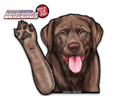 Chocolate Lab "Bear" Waving Dog WiperTags - Angler's Pro Tackle & Outdoors