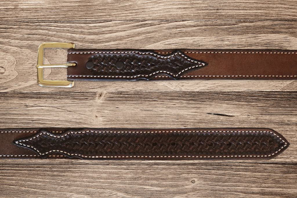 Texas Saddlery Chocolate Spider Combo Belt - Bargain Barn