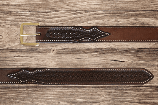 Texas Saddlery Chocolate Spider Combo Belt - Bargain Barn