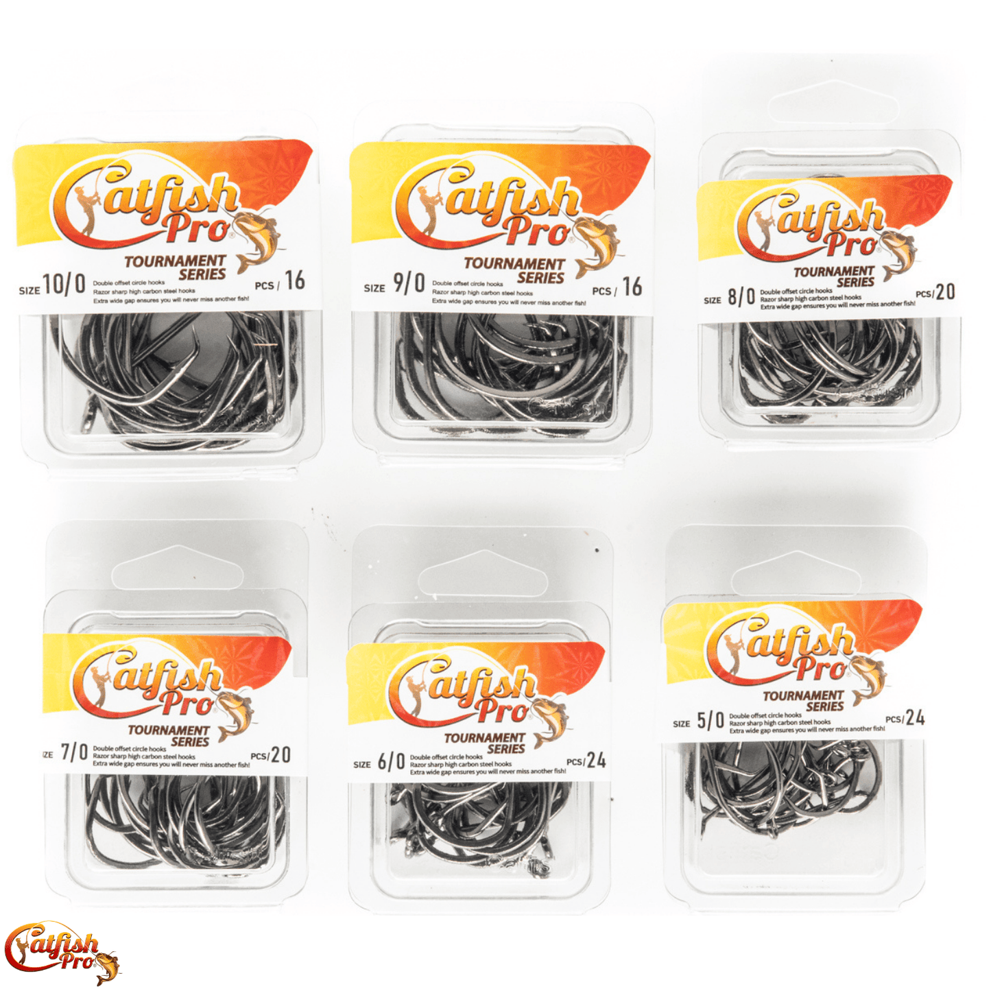 Catfish Pro Double Offset Circle Hooks 10/0 - Value Pack