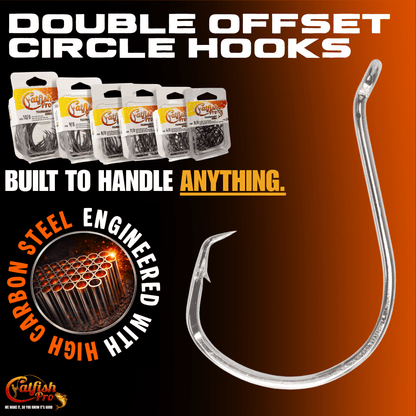 Catfish Pro Double Offset Circle Hooks 10/0 - Value Pack