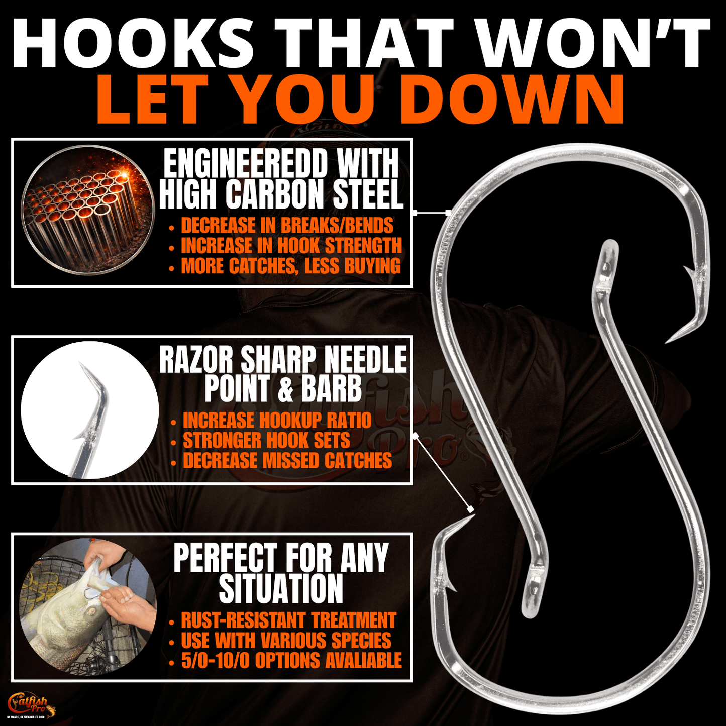 Catfish Pro Double Offset Circle Hooks 10/0