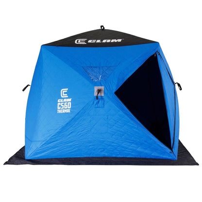 CLAM C - 560 Portable 7.5 Ft 4 Person Pop Up Ice Fishing Thermal Hub Shelter Tent - Angler's Pro Tackle & Outdoors