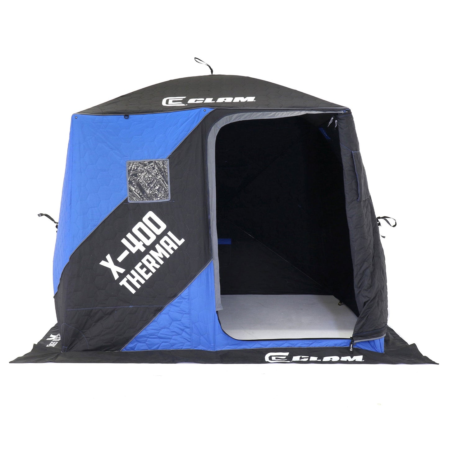 CLAM X - 400 Portable 8 Ft 4 Person Pop Up Ice Fishing Thermal Hub Shelter Tent - Angler's Pro Tackle & Outdoors