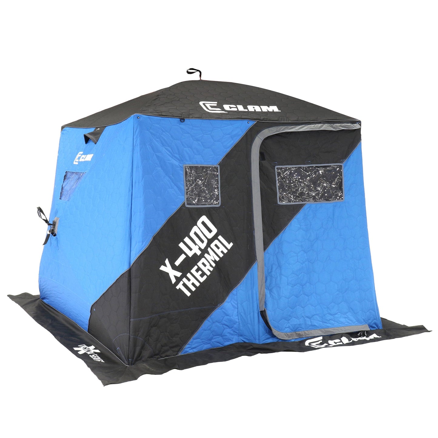 CLAM X - 400 Portable 8 Ft 4 Person Pop Up Ice Fishing Thermal Hub Shelter Tent - Angler's Pro Tackle & Outdoors