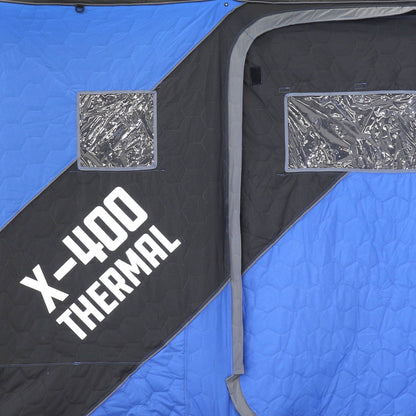 CLAM X - 400 Portable 8 Ft 4 Person Pop Up Ice Fishing Thermal Hub Shelter Tent - Angler's Pro Tackle & Outdoors