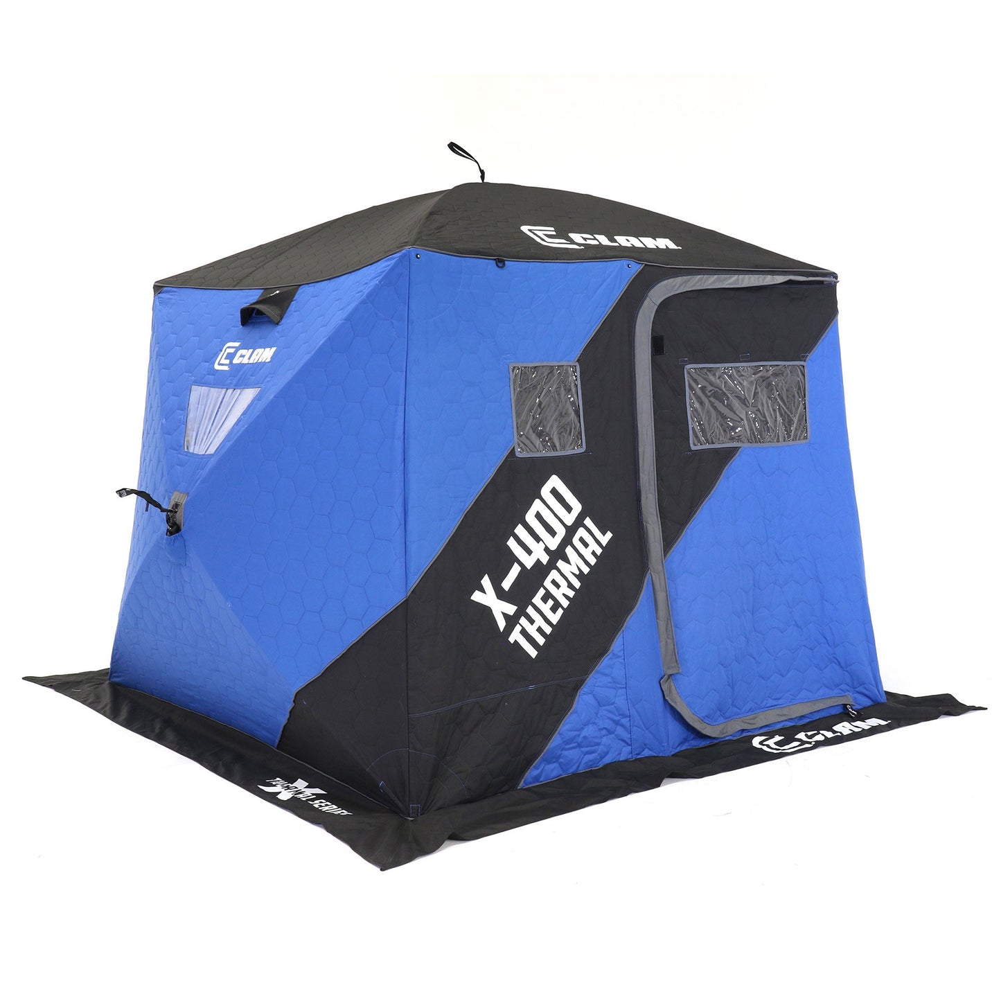 CLAM X - 400 Portable 8 Ft 4 Person Pop Up Ice Fishing Thermal Hub Shelter Tent - Angler's Pro Tackle & Outdoors