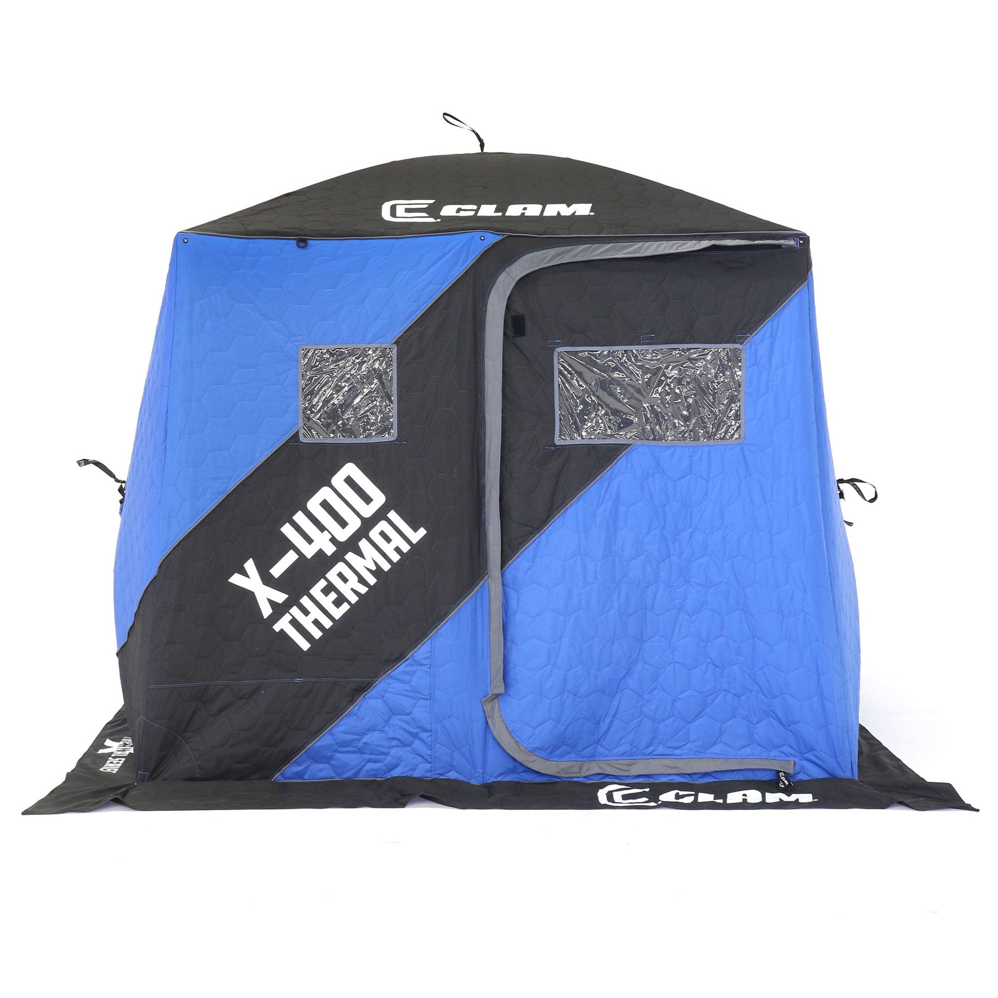 CLAM X - 400 Portable 8 Ft 4 Person Pop Up Ice Fishing Thermal Hub Shelter Tent - Angler's Pro Tackle & Outdoors