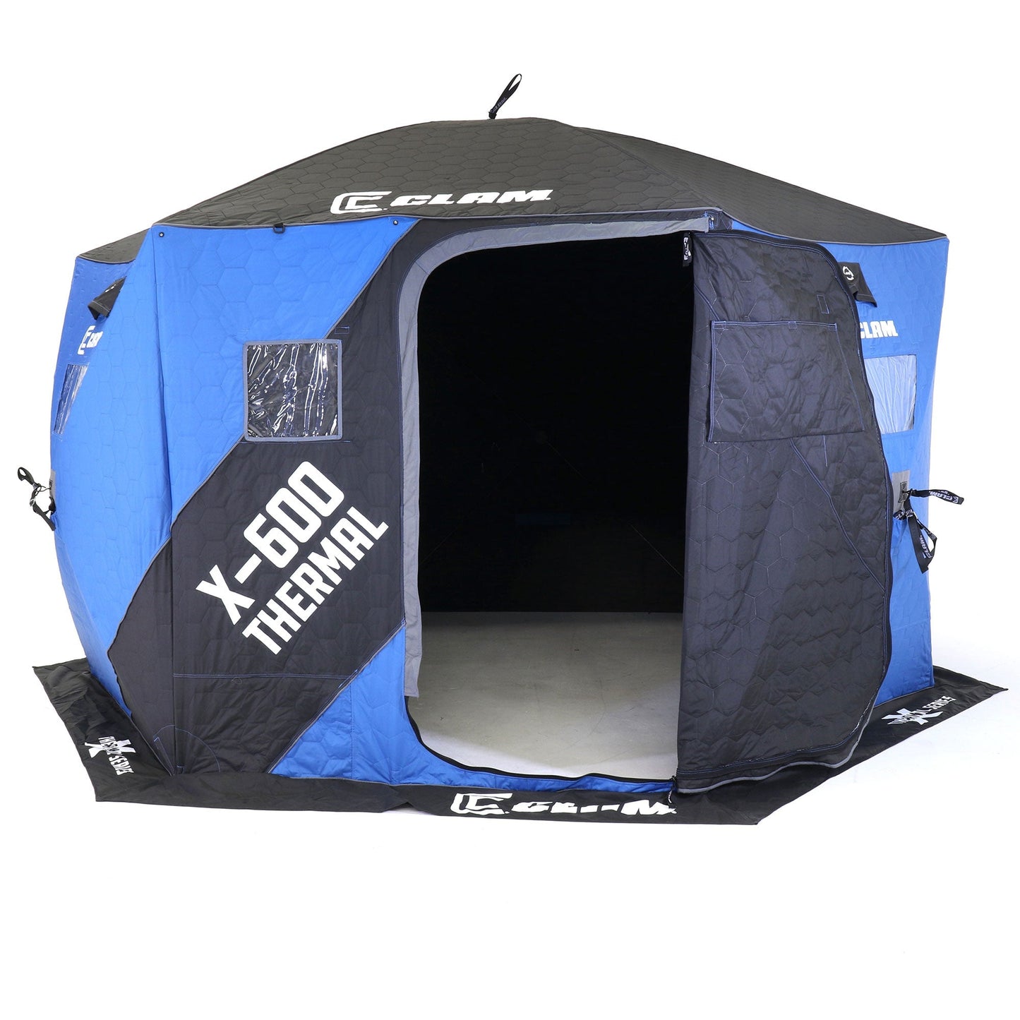 CLAM X - 600 Portable 11.5 Ft 6 Person Pop Up Ice Fishing Thermal Hub Shelter Tent - Angler's Pro Tackle & Outdoors