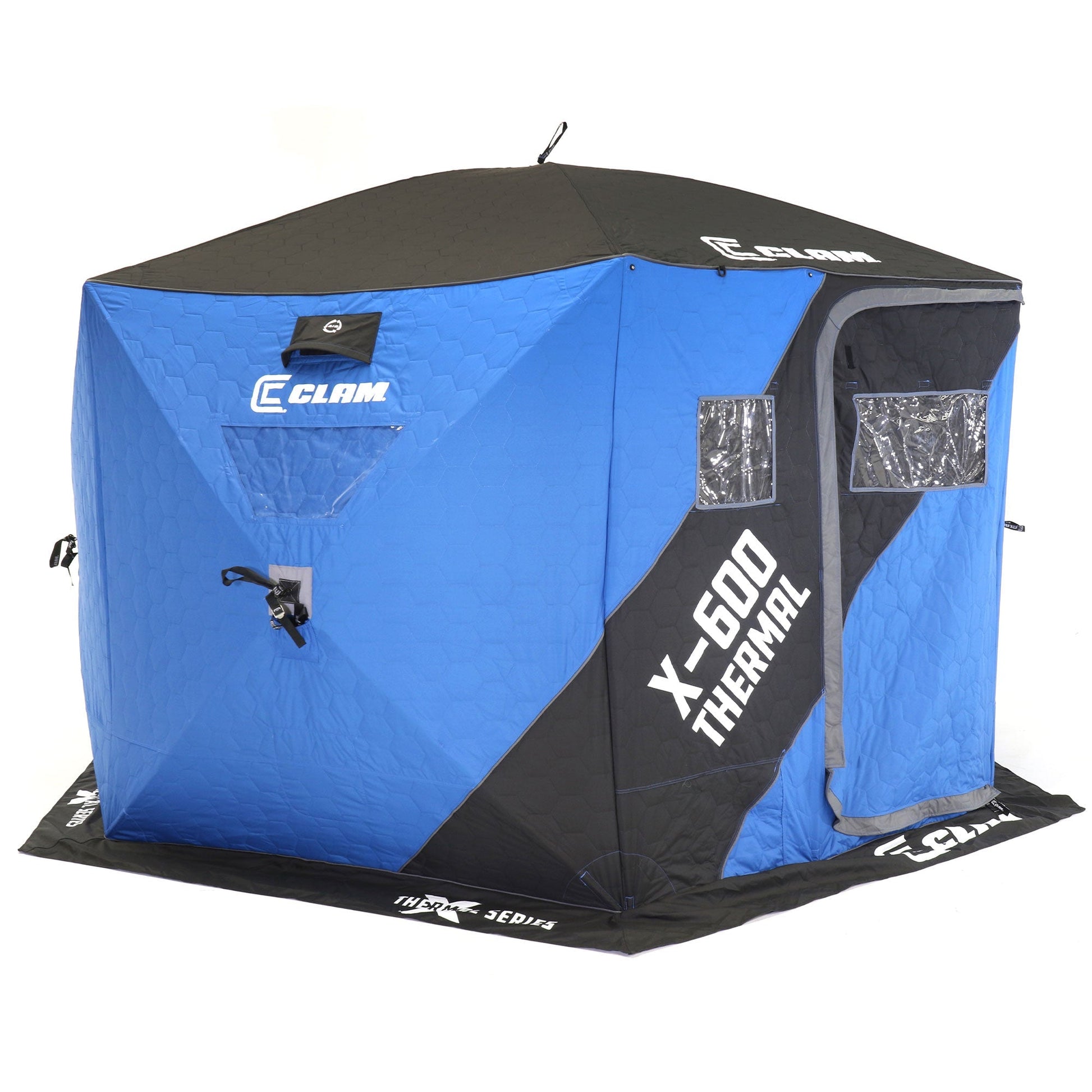 CLAM X - 600 Portable 11.5 Ft 6 Person Pop Up Ice Fishing Thermal Hub Shelter Tent - Angler's Pro Tackle & Outdoors