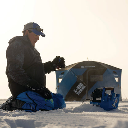 CLAM X - 600 Portable 11.5 Ft 6 Person Pop Up Ice Fishing Thermal Hub Shelter Tent - Angler's Pro Tackle & Outdoors