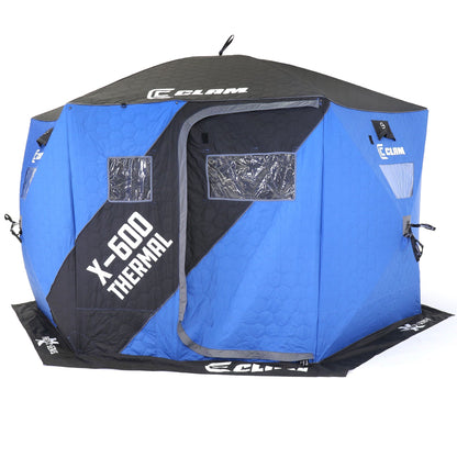 CLAM X - 600 Portable 11.5 Ft 6 Person Pop Up Ice Fishing Thermal Hub Shelter Tent - Angler's Pro Tackle & Outdoors