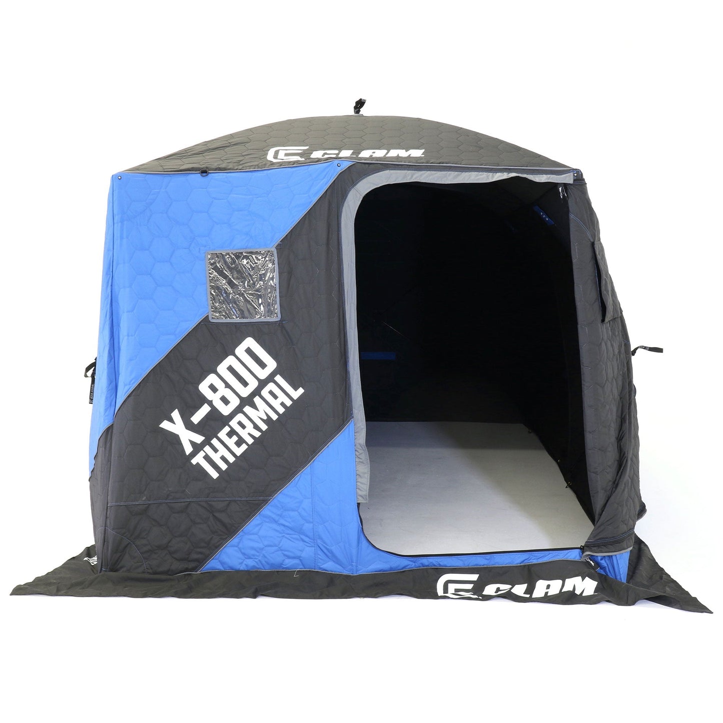 CLAM X - 800 Portable 15'x8' 7 Person Pop Up Ice Fishing Thermal Hub Shelter Tent - Angler's Pro Tackle & Outdoors