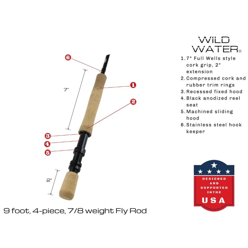 CNC Fly Reel Fly Fishing Kit, 7/8wt Rod | 9ft | 4 - piece | Wild Water Fly Fishing - Angler's Pro Tackle & Outdoors