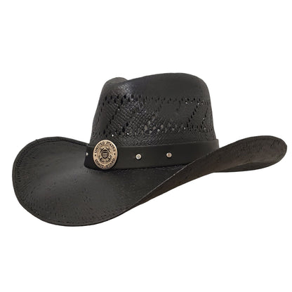 Gone Country COAST GUARD HEROES BLACK SHANTUNG STRAW