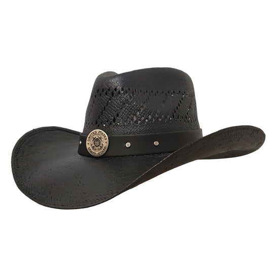 Gone Country COAST GUARD HEROES BLACK SHANTUNG STRAW