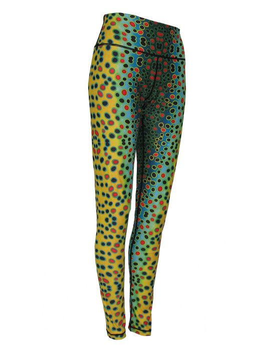 Cognito Brands Brown Trout Fish Print Patterned All Sport Leggings - Angler's Pro Tackle & Outdoors