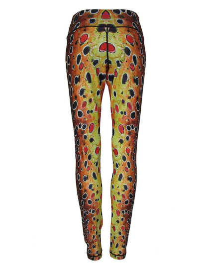 Cognito Brands Brown Trout2 Fish Print Patterned All Sport Leggings - Angler's Pro Tackle & Outdoors