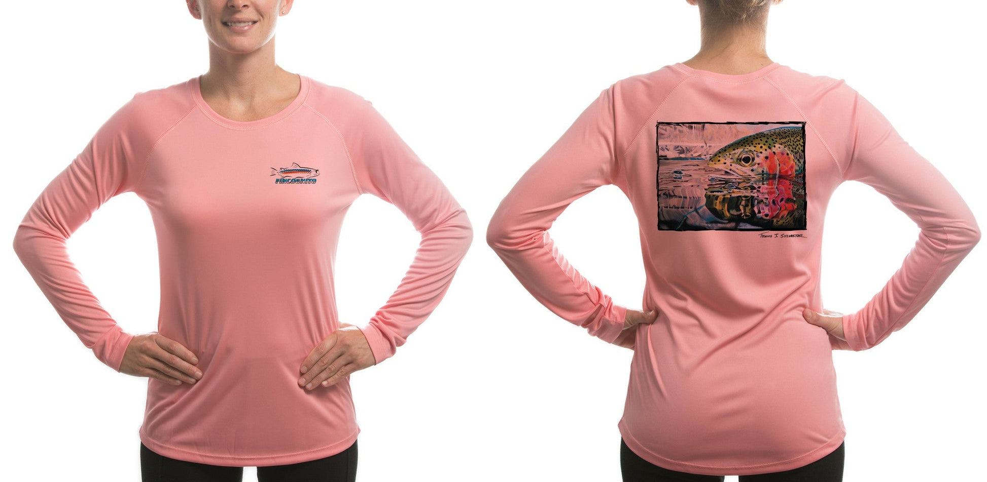 Cognito Brands Women's Sun Protective Fishing Shirt Pretty Pink/Rainbow Reflections - Angler's Pro Tackle & Outdoors