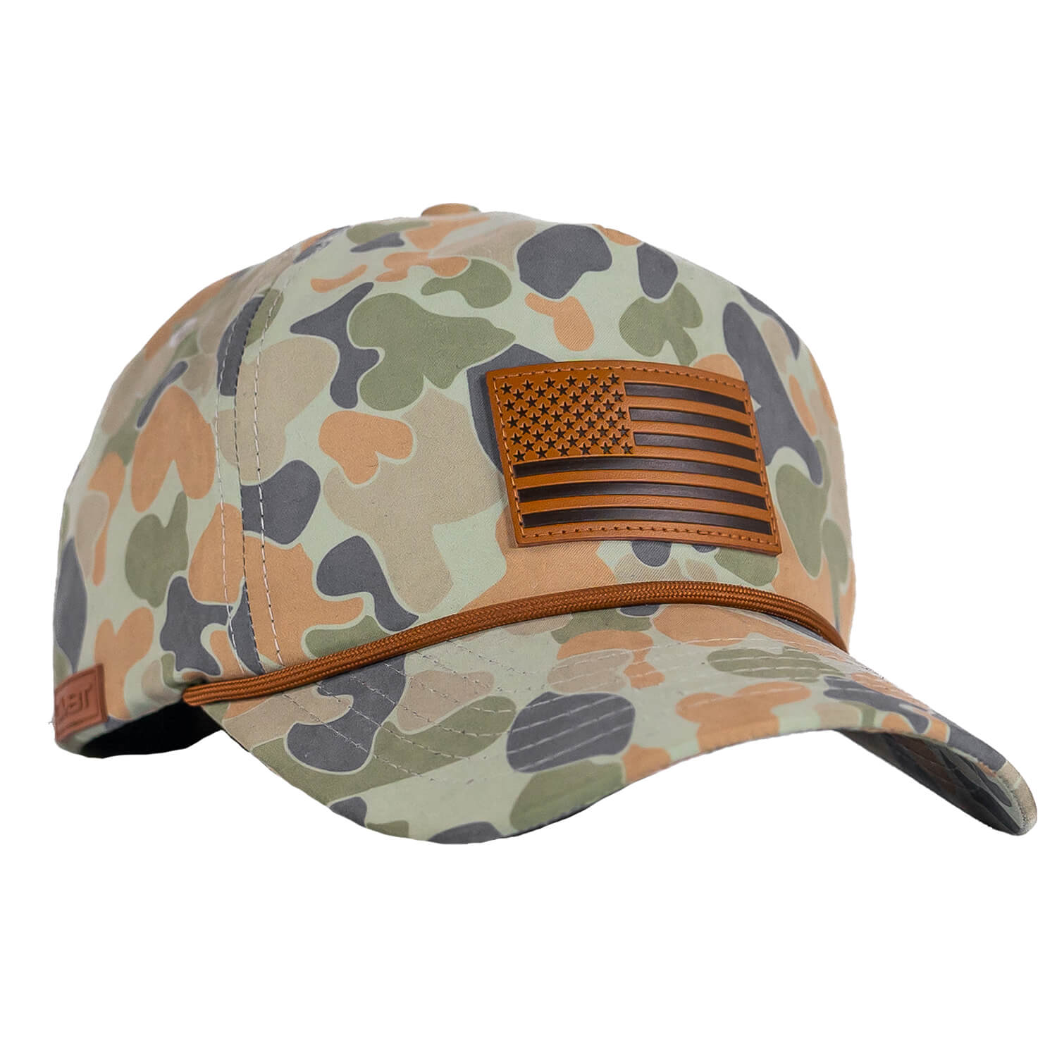 Combat Iron Apparel American Flag Leather Patch Crushable Rope Snapback Hat - Angler's Pro Tackle & Outdoors