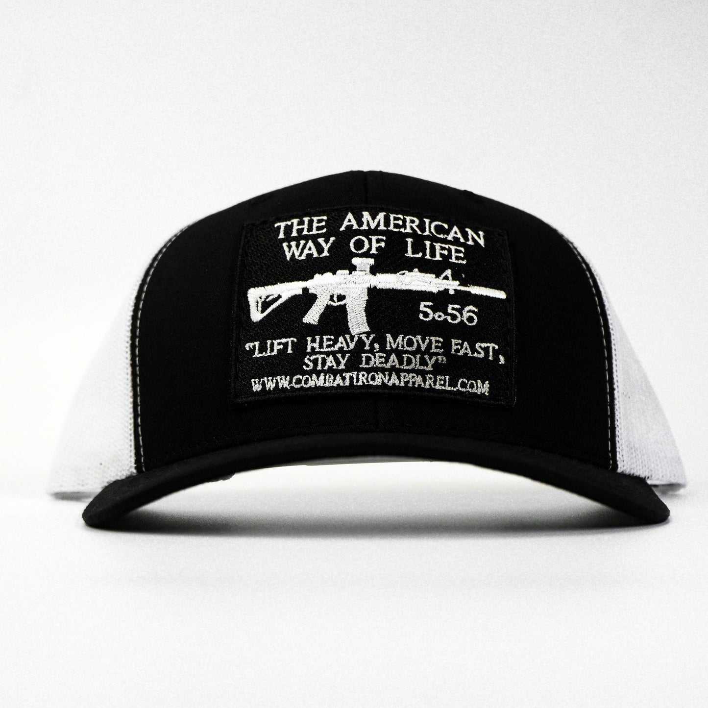 Combat Iron Apparel American Way Of Life 5.56 Black Patch Edition Mid - Profile Mesh Snapback - Angler's Pro Tackle & Outdoors