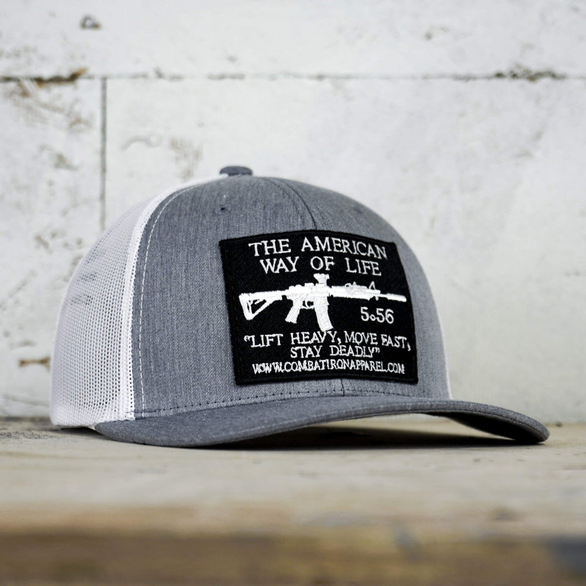 Combat Iron Apparel American Way Of Life 5.56 Black Patch Edition Mid - Profile Mesh Snapback - Angler's Pro Tackle & Outdoors