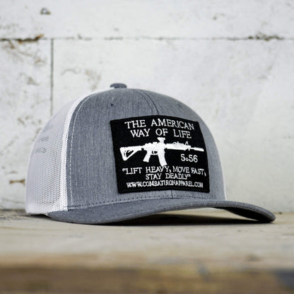 Combat Iron Apparel American Way Of Life 5.56 Black Patch Edition Mid - Profile Mesh Snapback - Angler's Pro Tackle & Outdoors