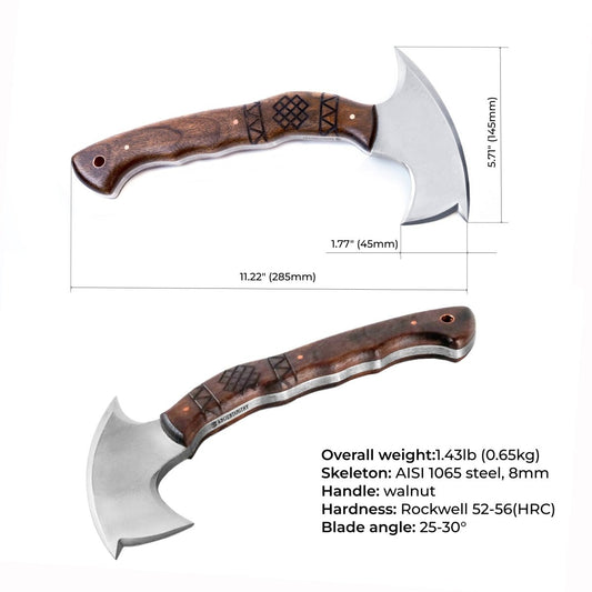 AncientSmithy Compact tomahawk "Tahu" with wooden handle