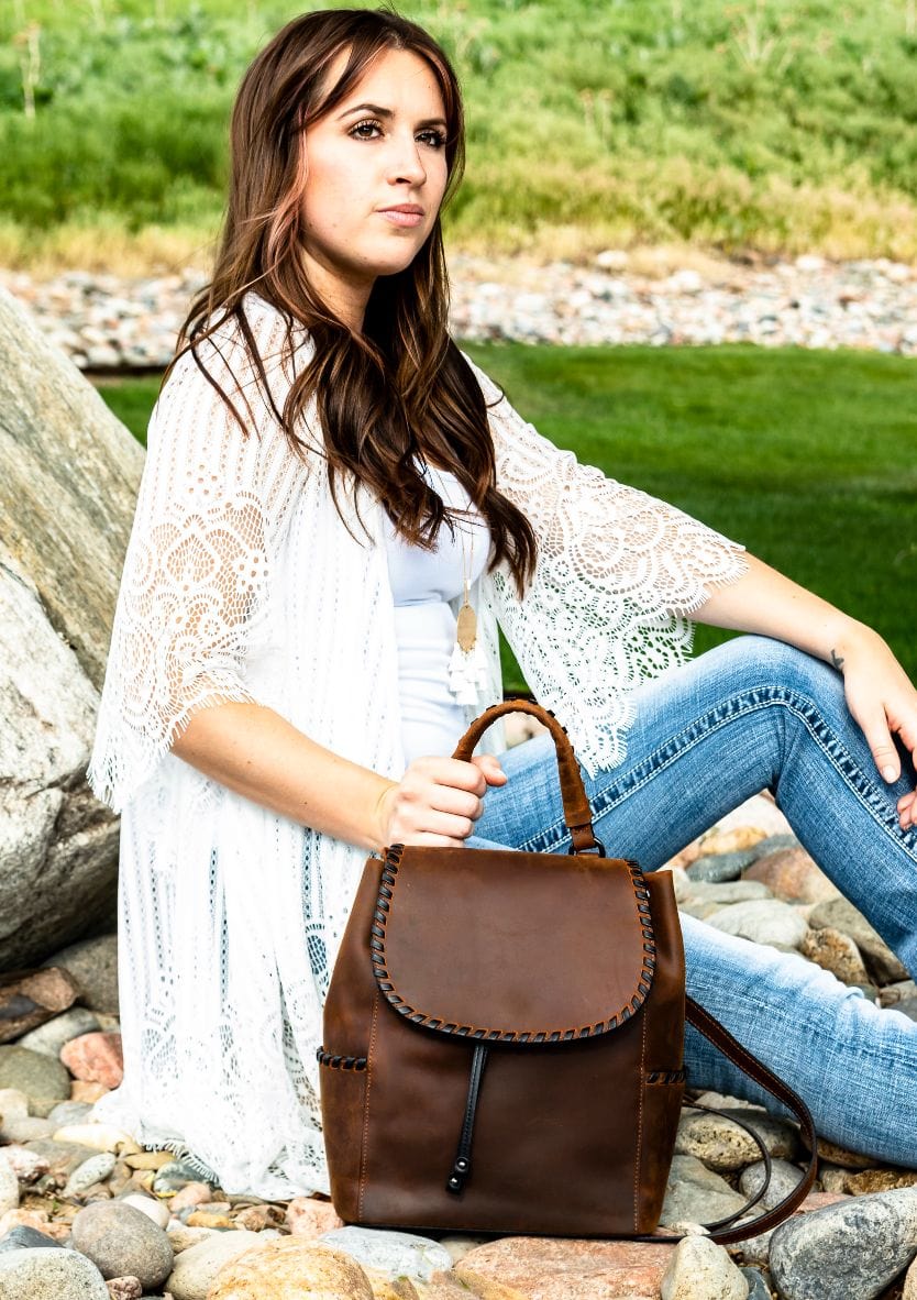 Concealed Carry Allie Leather Backpack by Lady Conceal - Angler's Pro Tackle & Outdoors